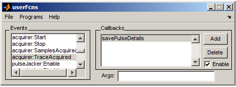 Ephus User Functions - Save Pulse Details